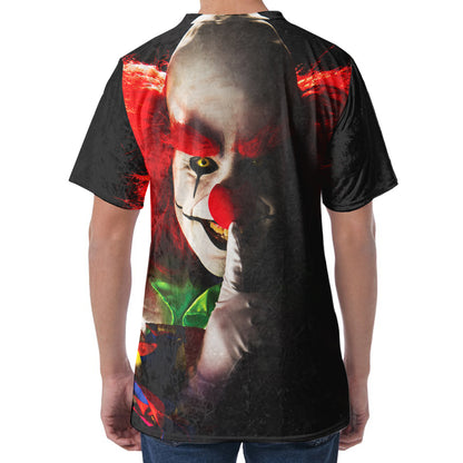 Halloween Smiling Clown Print Men's Velvet T-Shirt