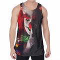 Halloween Smiling Clown Print Men's Velvet Tank Top