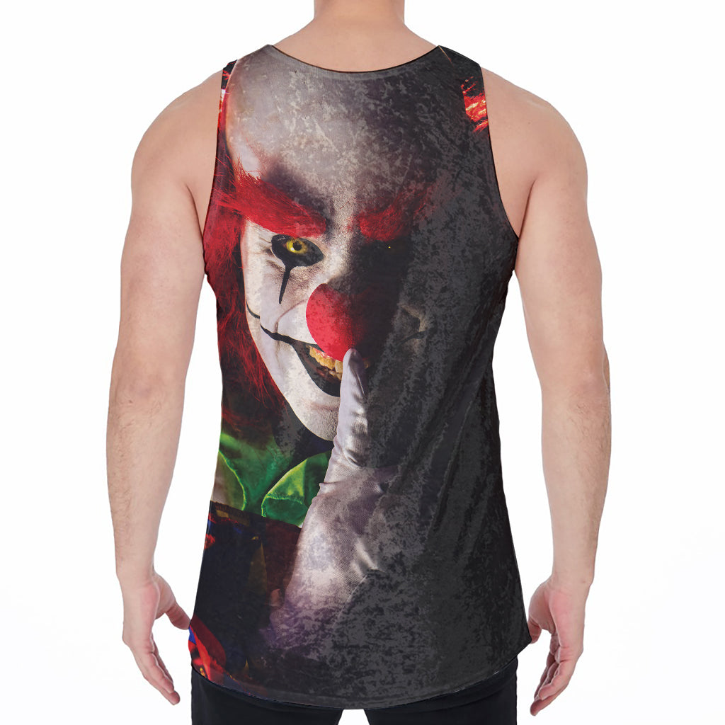 Halloween Smiling Clown Print Men's Velvet Tank Top