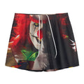 Halloween Smiling Clown Print Mesh Shorts