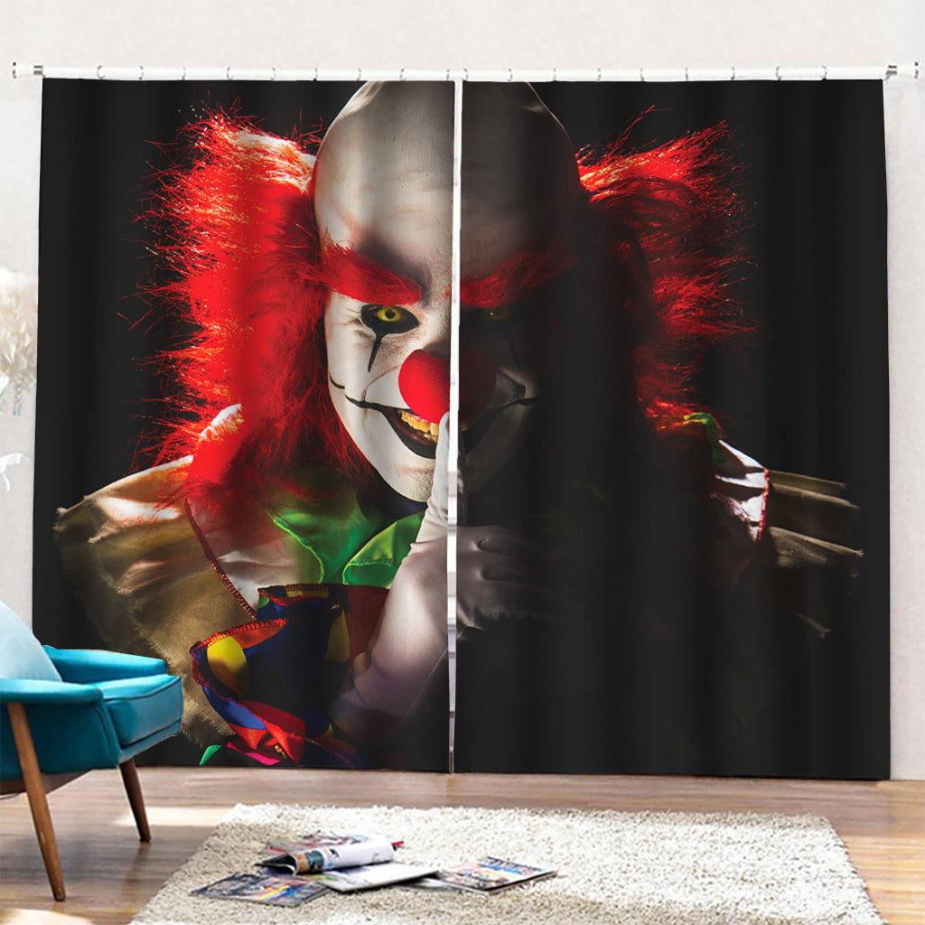 Halloween Smiling Clown Print Pencil Pleat Curtains