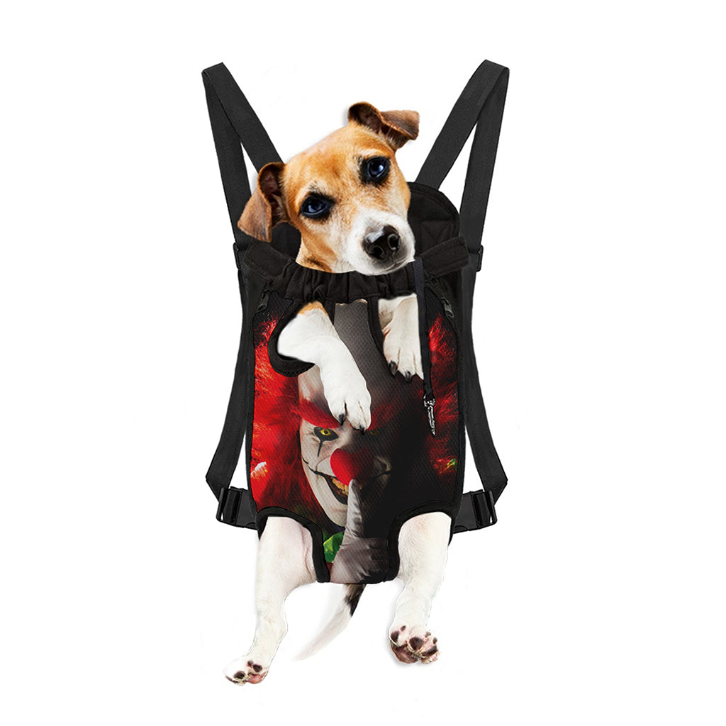 Halloween Smiling Clown Print Pet Carrier Backpack