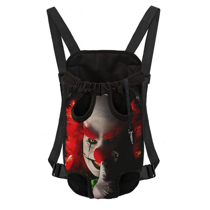 Halloween Smiling Clown Print Pet Carrier Backpack