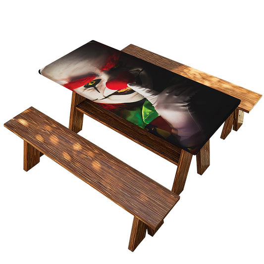 Halloween Smiling Clown Print Picnic Table Cover