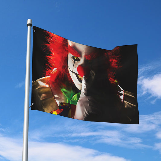 Halloween Smiling Clown Print Polyester Flag