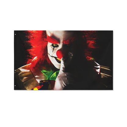 Halloween Smiling Clown Print Polyester Flag