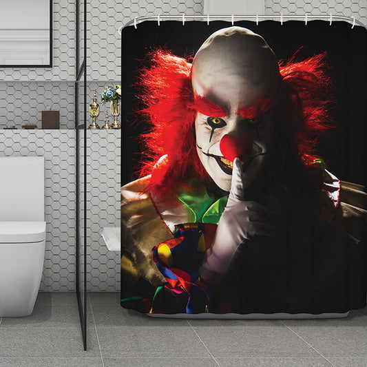 Halloween Smiling Clown Print Polyester Shower Curtain
