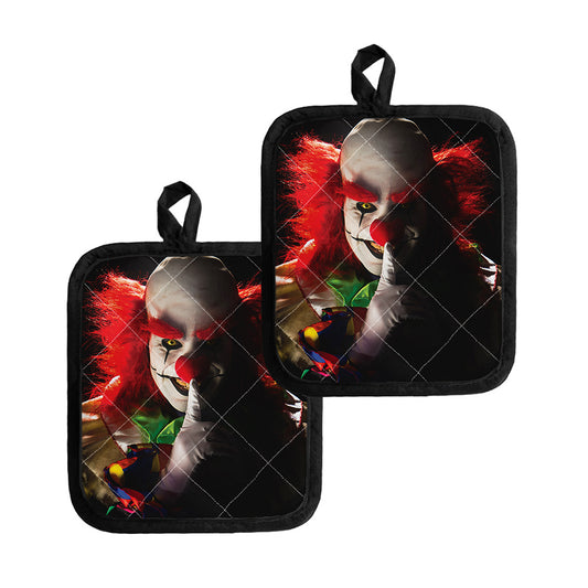 Halloween Smiling Clown Print Pot Holders