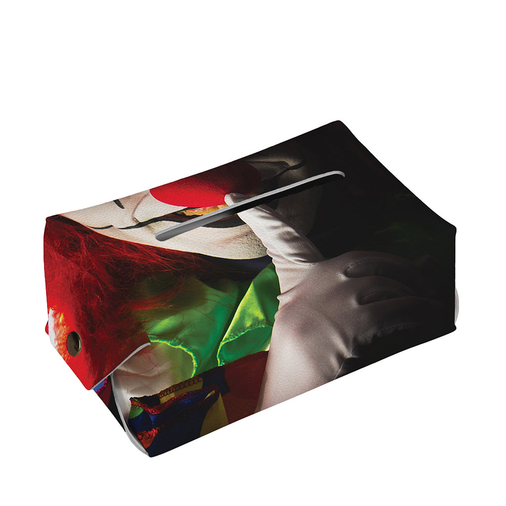 Halloween Smiling Clown Print Rectangle Tissue Box Cover