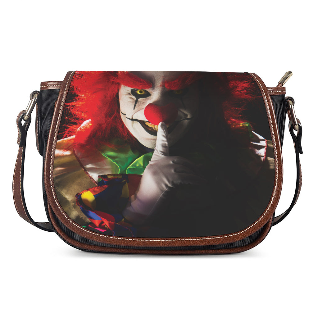 Halloween Smiling Clown Print Saddle Bag