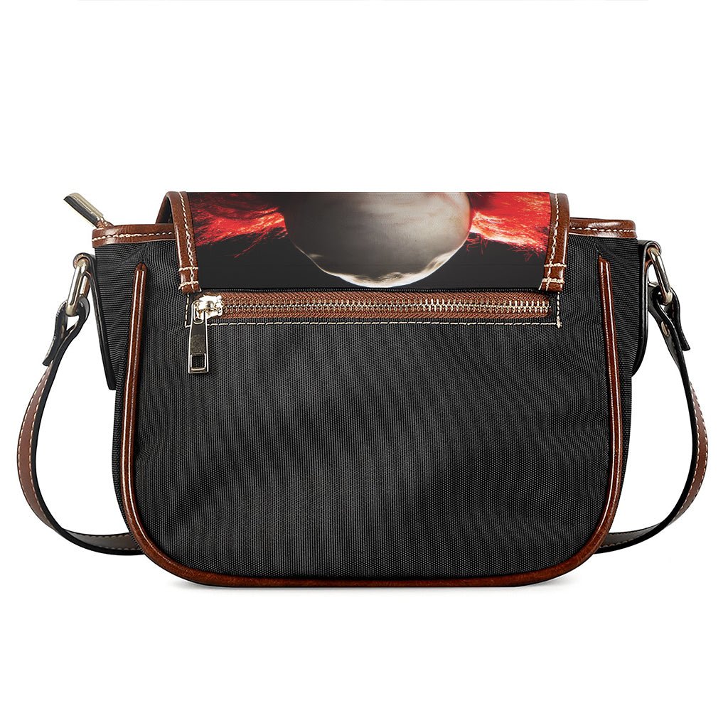 Halloween Smiling Clown Print Saddle Bag