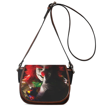 Halloween Smiling Clown Print Saddle Bag