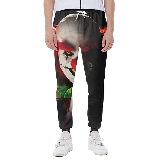 Halloween Smiling Clown Print Scuba Joggers