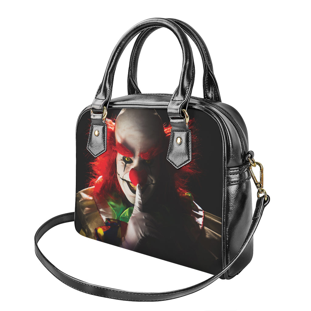 Halloween Smiling Clown Print Shoulder Handbag