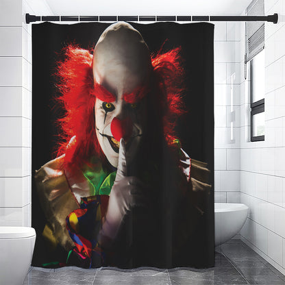 Halloween Smiling Clown Print Shower Curtain