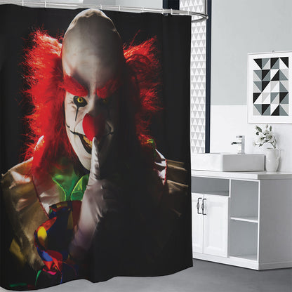 Halloween Smiling Clown Print Shower Curtain