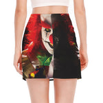 Halloween Smiling Clown Print Side Slit Mini Skirt