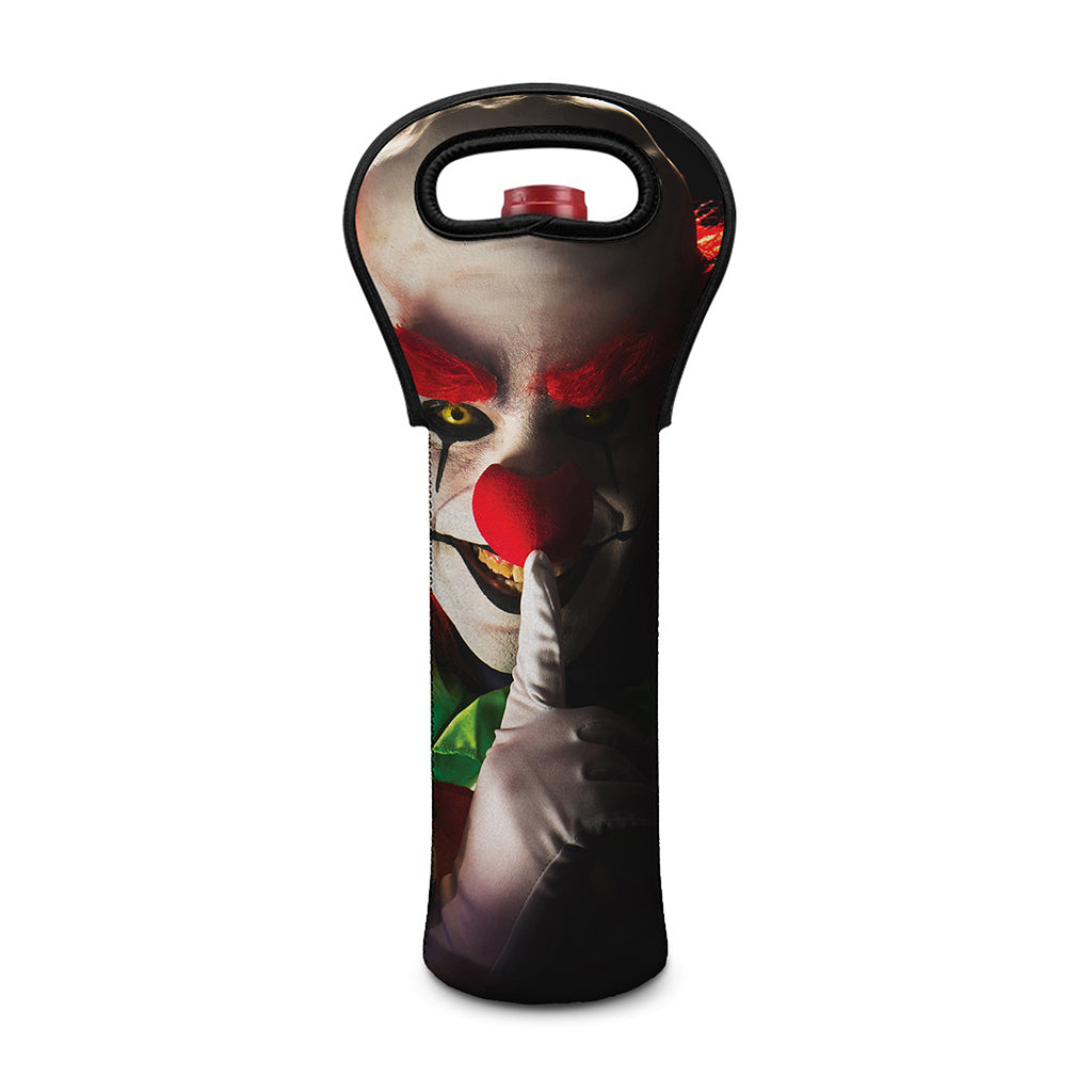 Halloween Smiling Clown Print Single Neoprene Wine Tote