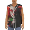 Halloween Smiling Clown Print Sleeveless Baseball Jersey