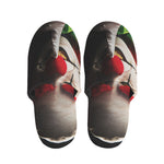 Halloween Smiling Clown Print Slippers