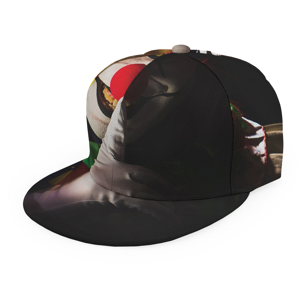 Halloween Smiling Clown Print Snapback Cap