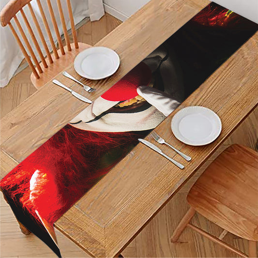 Halloween Smiling Clown Print Table Runner
