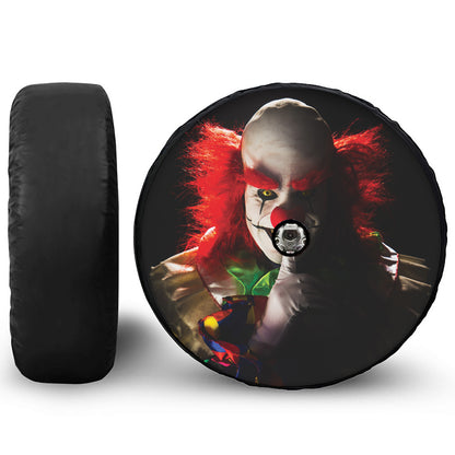 Halloween Smiling Clown Print Tire Cover With Camera Hole