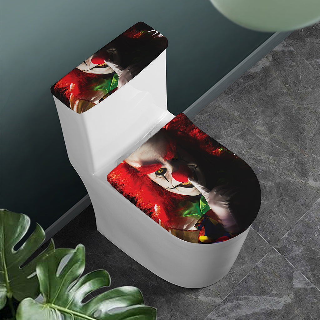 Halloween Smiling Clown Print Toilet Lid And Tank Cover Set
