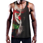 Halloween Smiling Clown Print Training Tank Top