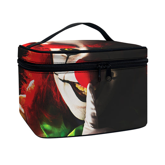 Halloween Smiling Clown Print Travel Makeup Bag