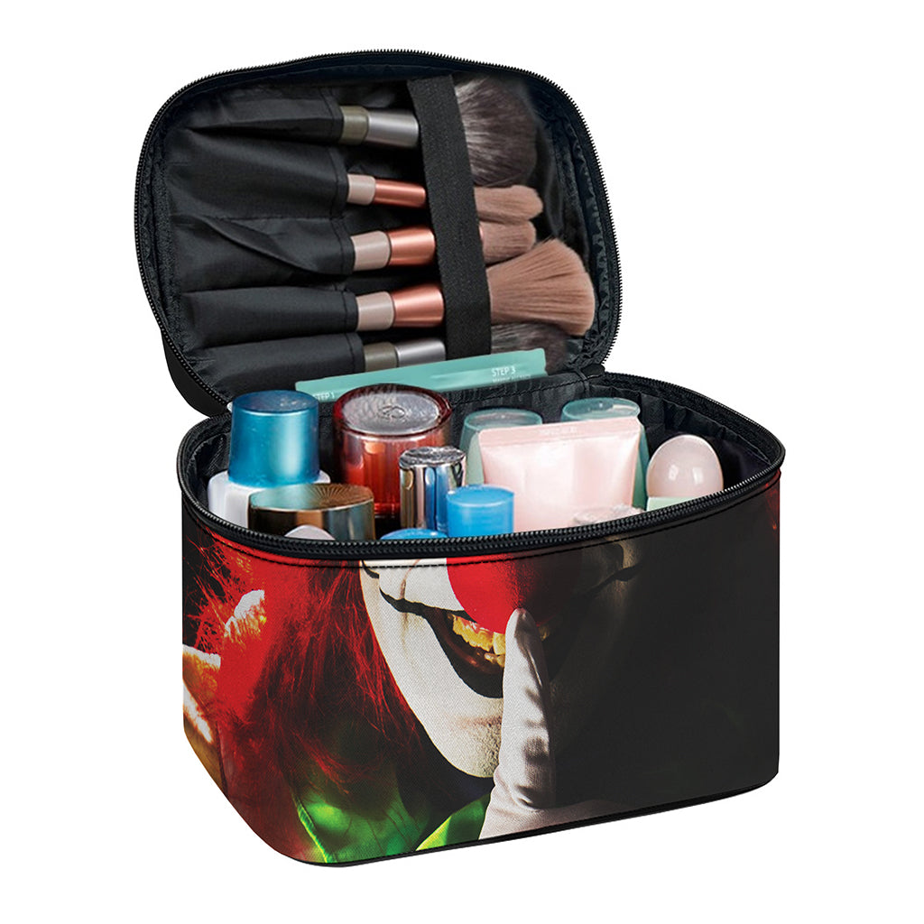 Halloween Smiling Clown Print Travel Makeup Bag