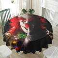 Halloween Smiling Clown Print Waterproof Round Tablecloth