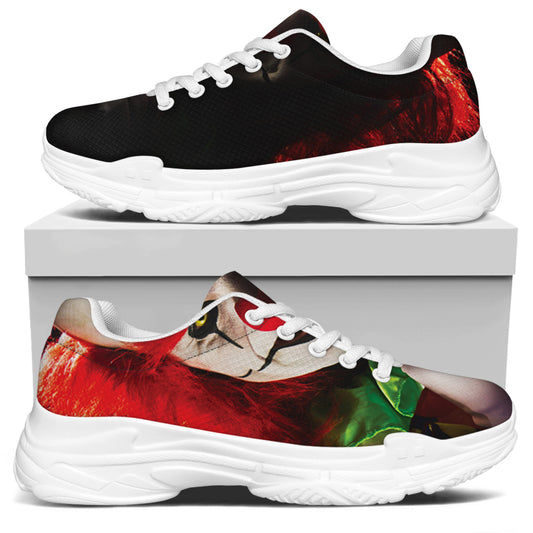 Halloween Smiling Clown Print White Chunky Shoes