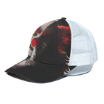 Halloween Smiling Clown Print White Mesh Trucker Cap