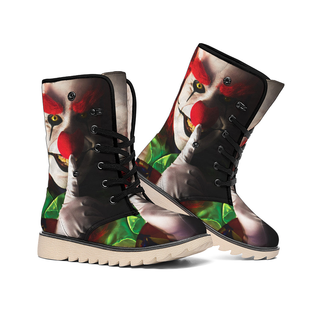 Halloween Smiling Clown Print Winter Boots