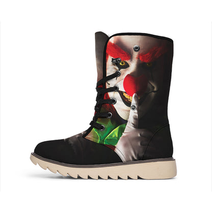 Halloween Smiling Clown Print Winter Boots
