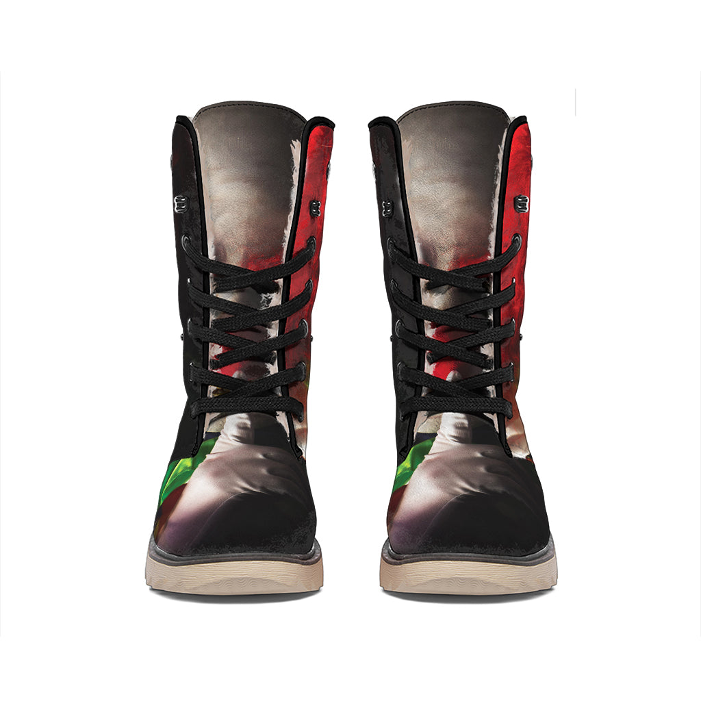 Halloween Smiling Clown Print Winter Boots