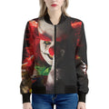 Halloween Smiling Clown Print Women's Bomber Jacket