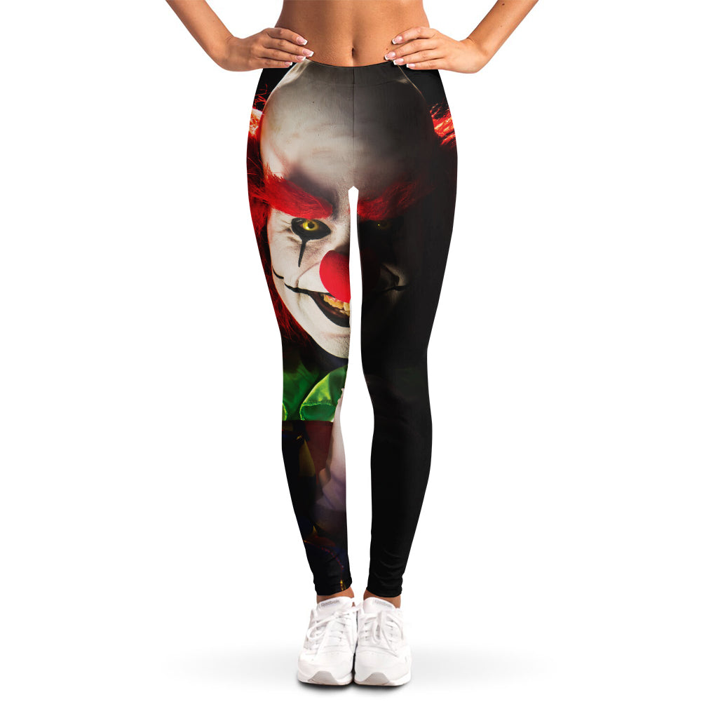 Halloween Smiling Clown Print Women's Leggings