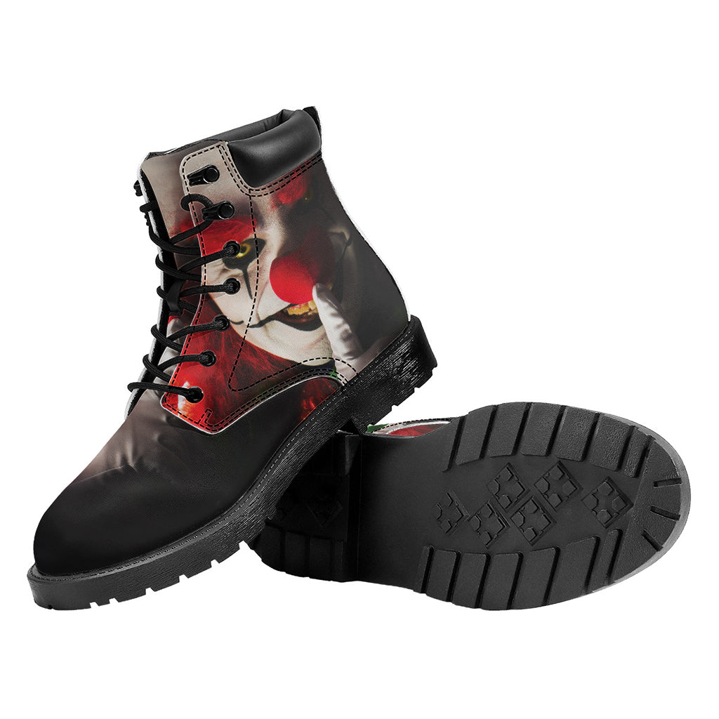 Halloween Smiling Clown Print Work Boots