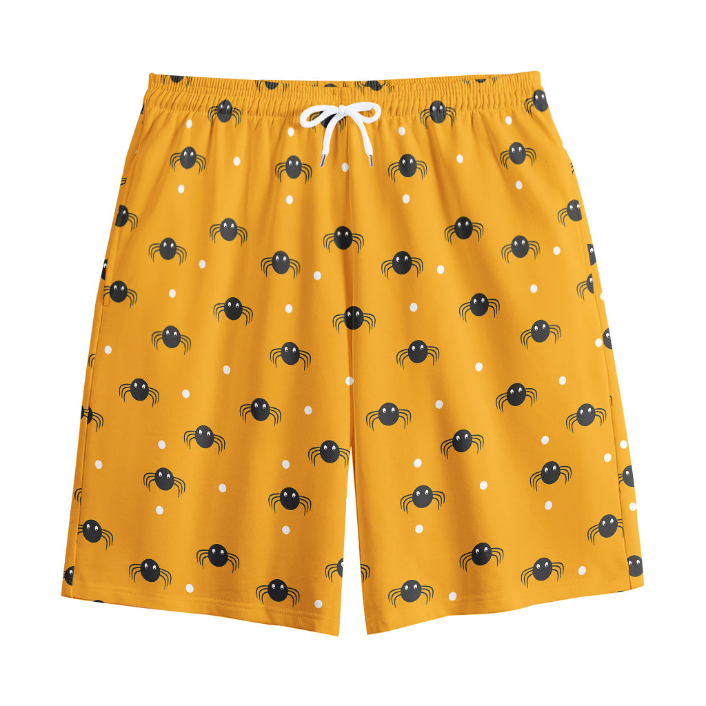 Halloween Spider Pattern Print Cotton Shorts