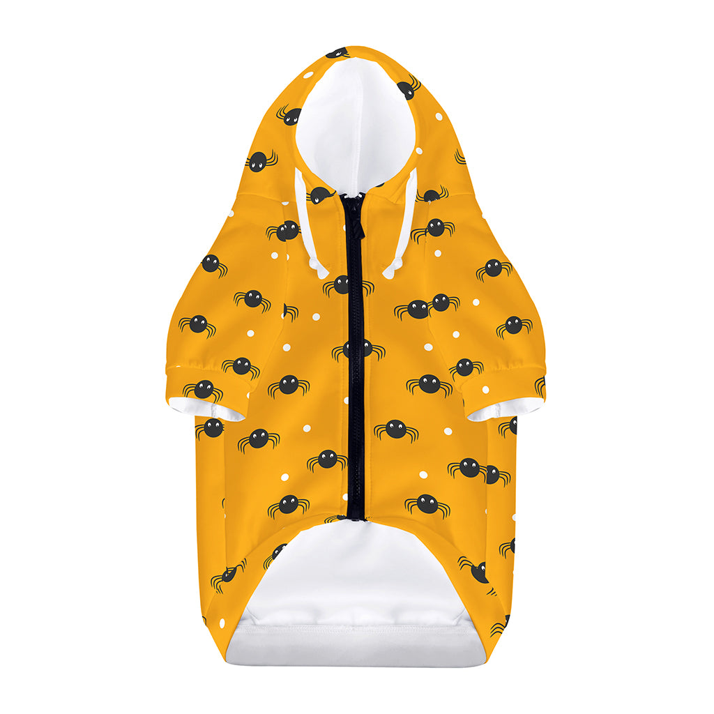 Halloween Spider Pattern Print Dog Zip Up Hoodie