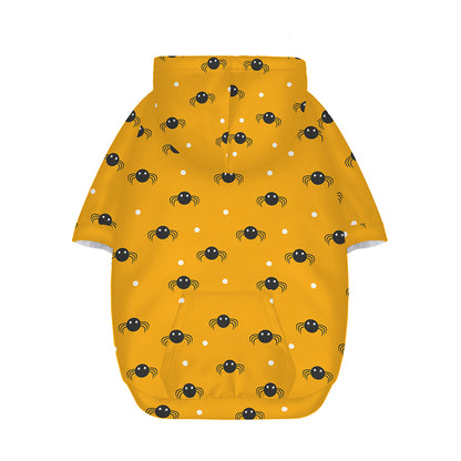 Halloween Spider Pattern Print Dog Zip Up Hoodie