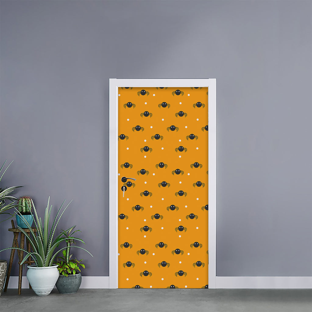 Halloween Spider Pattern Print Door Sticker