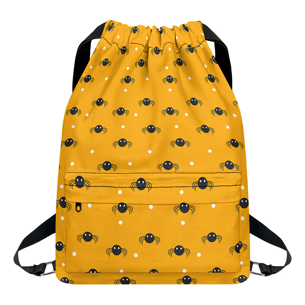 Halloween Spider Pattern Print Drawstring Backpack