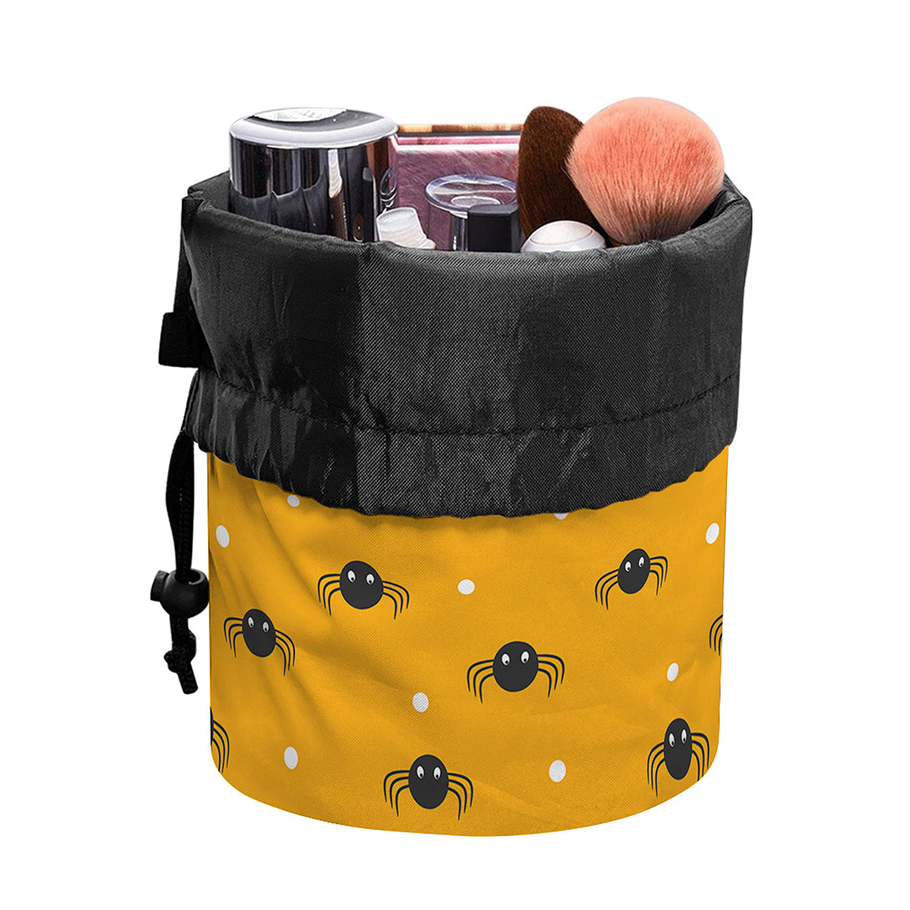 Halloween Spider Pattern Print Drawstring Makeup Bag