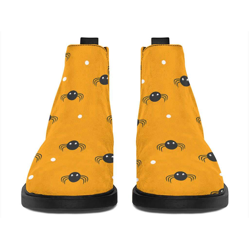 Halloween Spider Pattern Print Flat Ankle Boots