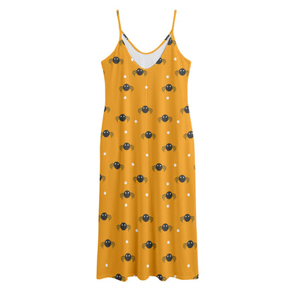 Halloween Spider Pattern Print Jersey Midi Cami Dress