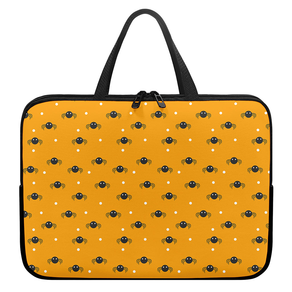 Halloween Spider Pattern Print Laptop Sleeve With Handle