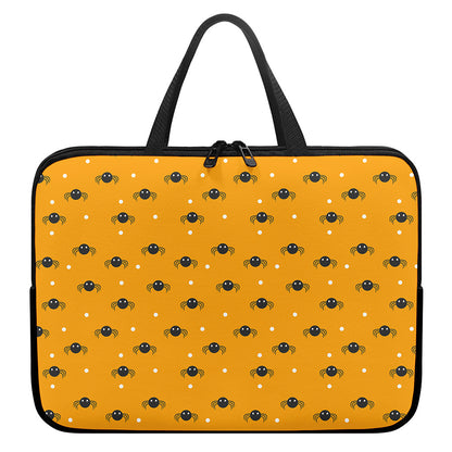 Halloween Spider Pattern Print Laptop Sleeve With Handle
